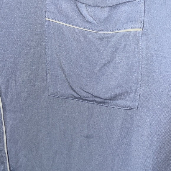 Eberjey Gisele Long Sleeve Tuxedo Pajama Top Periwinkle Blue (Extra Large) - Picture 4 of 5